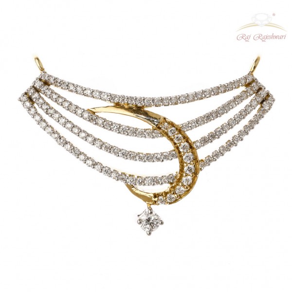 Diamond Studded Mangalsutra in 18kt Gold